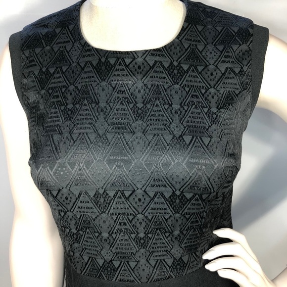 Grifflin‎ Paris Black Jacquard Sheath Dress Medium M - Picture 3 of 4